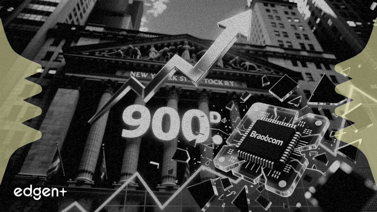Dow surges 900 points to record as Broadcom drags Nasdaq lower