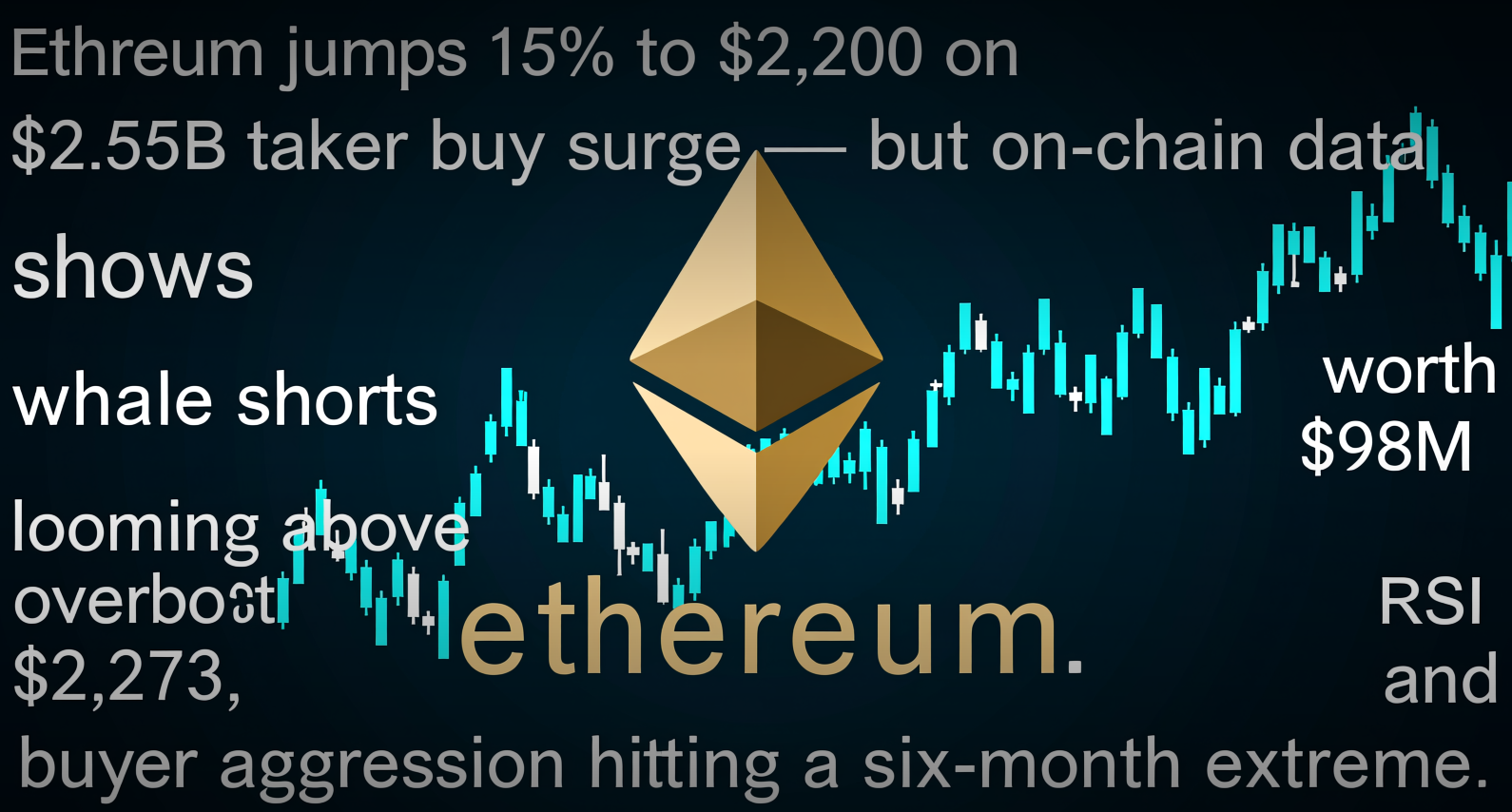 Ethereum jumps 15% to $2,200 on $2.55B taker buy surge