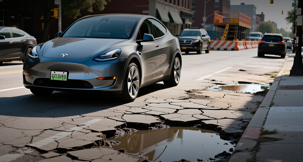 Tesla FSD tackles potholes as real-world roads test AI limits