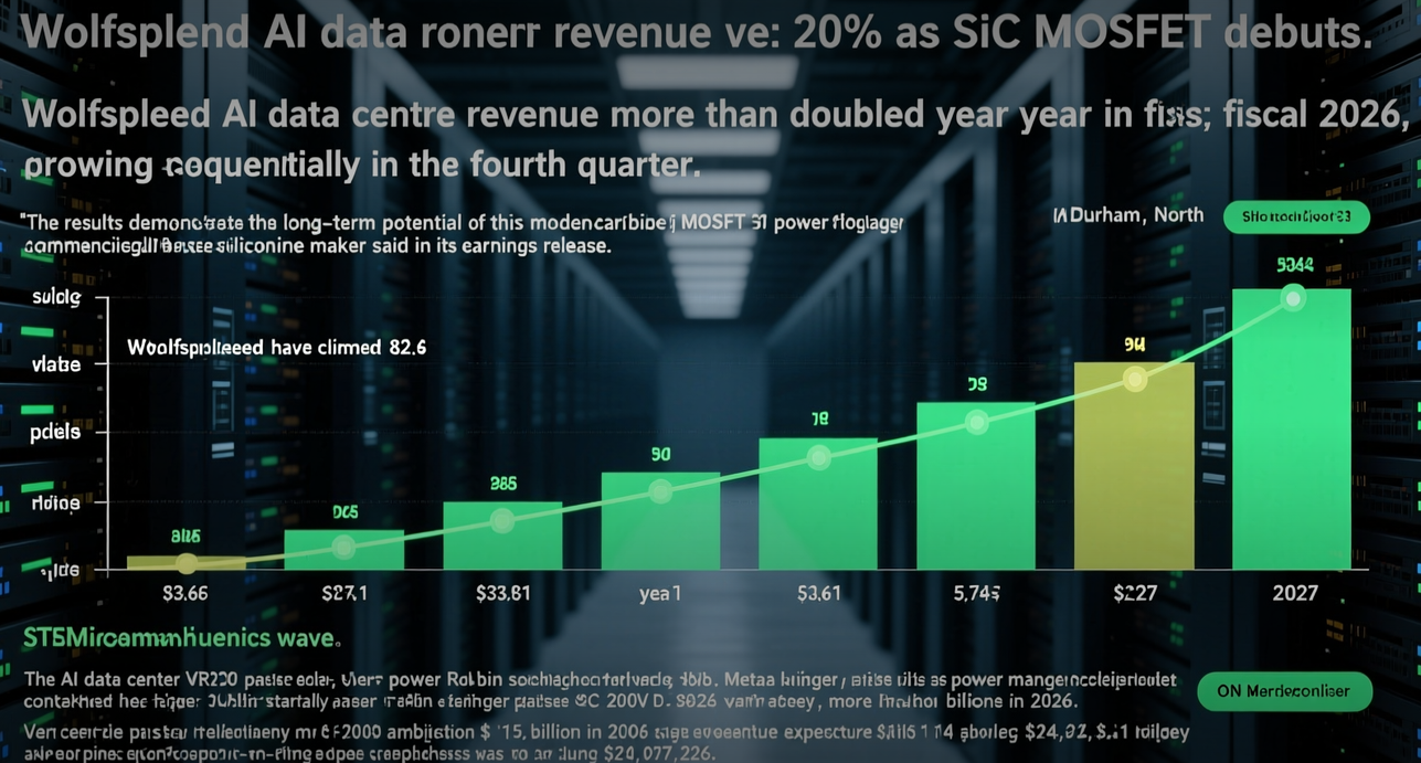 Wolfspeed AI data center revenue up 20% as SiC MOSFET debuts